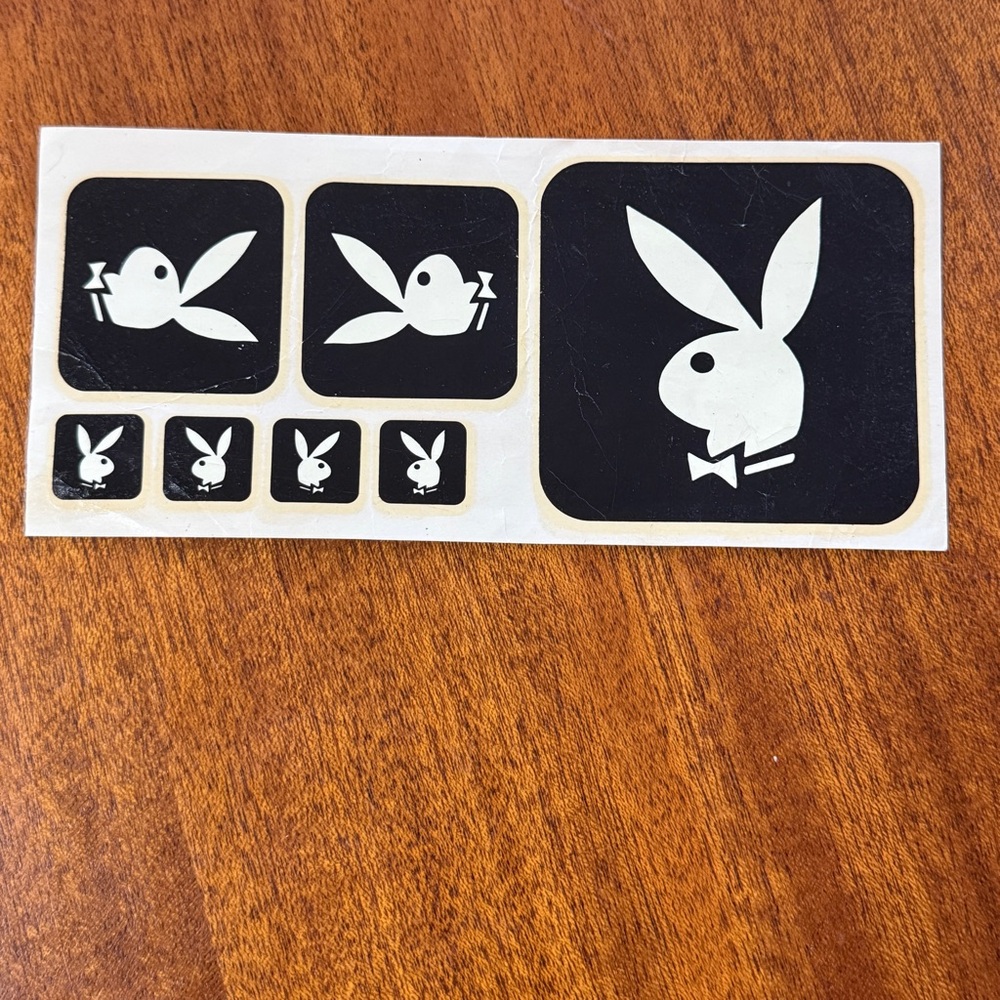 Vintage 1954 NWOT PLAYBOY Black & White Bunny Decal Sticker Set